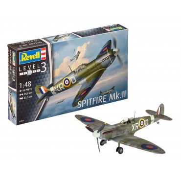 KIT PARA MONTAR REVELL AVIÃO SPITFIRE MK.II 1/48 34 PEÇAS REV 03959